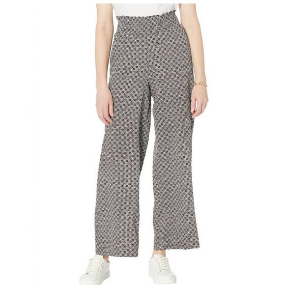 bishop + young Pants - Bishop + Young Super Chill Wide Leg Pant Tile Print Brown Cream‎ Size M